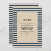 クラシック青ストライプ詳細結婚ズ エンクロージャーカード (正面/裏面)