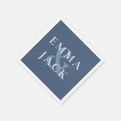 クラシック青セリフエレガントフォントモダンアンパサンド スタンダードカクテルナプキン (角)