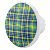 クラシック青タータンチェック格子模様 セラミックノブ (右)