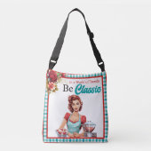 クラシック青ピンナップバチェロレッテ クロスボディバッグ (正面)