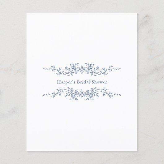 クラシック青フランスのの「数を推測する」ブライダルゲーム (裏面)