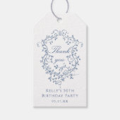 クラシック青フランスのフローラクレストありがとう ギフトタグ (正面)