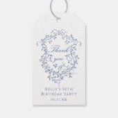 クラシック青フランスのフローラクレストありがとう ギフトタグ (裏面)