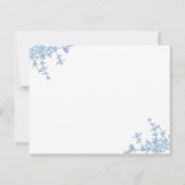 クラシック青フランスのフローラクレストモノグラム ノートカード (裏面)