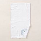 クラシック青フランスのフローラクレストモノグラム バスタオルセット (ハンドタオル)