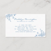 クラシック青フランスのフローラクレストモノグラム 名刺 (裏面)