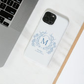 クラシック青フランスのフローラクレストモノグラム Case-Mate iPhoneケース