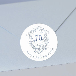 クラシック青フランスのフローラクレスト70誕生日 ラウンドシール