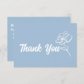 クラシック青フランスのフローラスケッチ サンキューカード (正面/裏面)