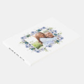 クラシック青フローラの結婚婚約写真 ゲストブック (コーナー)