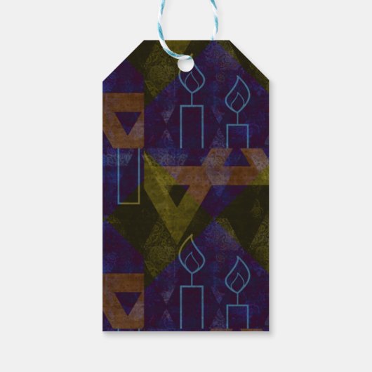 クラシック青モダンバー（ユダヤ教の）バル・ミツバーはっきりしたサンキュー ギフトタグ (裏面)