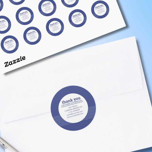 クラシック青モダン白水玉模様洗浄 ラウンドシール