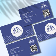 クラシック青モダン白水玉模様洗浄