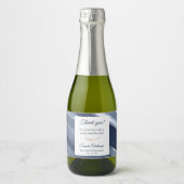 クラシック青モダン第1聖餐式 スパークリングワインラベル (正面)