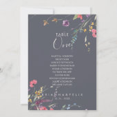 クラシック青ワイルドテーブルNumber 1シーティンググラフ 招待状 (裏面)