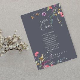 クラシック青ワイルドテーブルNumber 1シーティンググラフ 招待状