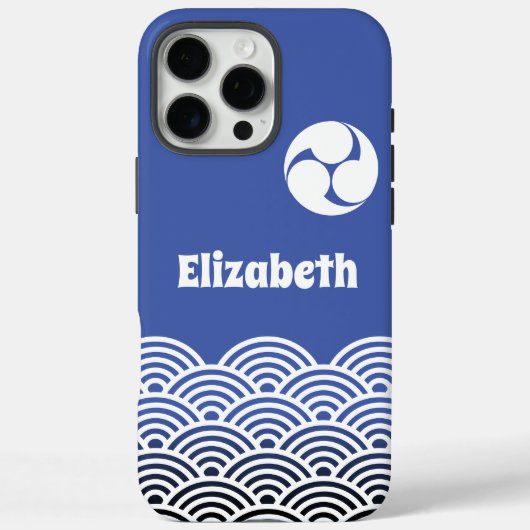 クラシック青日本の波の模様 Case-Mate iPhoneケース (裏面)