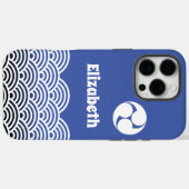 クラシック青日本の波の模様 Case-Mate iPhoneケース (裏面 (横))
