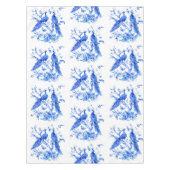 クラシック青牡丹白地 テーブルクロス (正面)