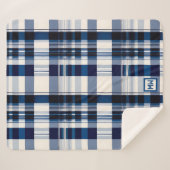 クラシック青白モノグラム シェルパブランケット (正面(横))