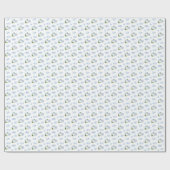 クラシック青白花模様と生姜ジャー陶器 ラッピングペーパー (フラット)