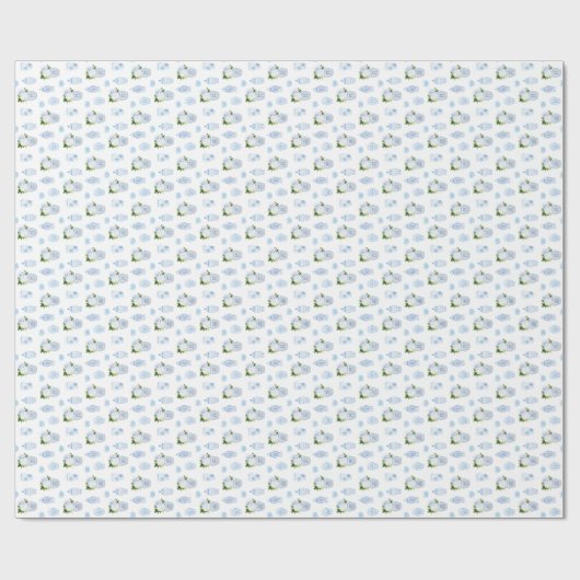 クラシック青白花模様と生姜ジャー陶器 ラッピングペーパー (フラット)