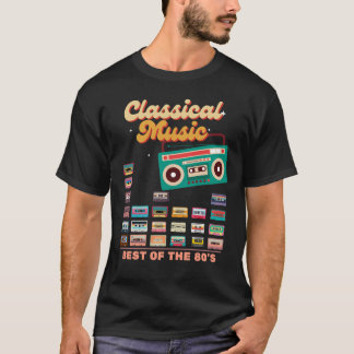 クラシック音楽カセットテープレトロ80のT型 Tシャツ