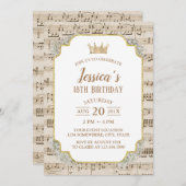 クラシック音楽ベビーズブレスフローラ18誕生日 招待状 (正面/裏面)