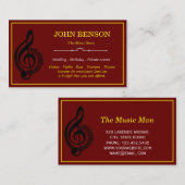 クラシック音楽先生ホワイトトレブルクレフ、 音符記号とノート 名刺 (正面/裏面)