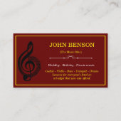 クラシック音楽先生ホワイトトレブルクレフ、 音符記号とノート 名刺 (正面)