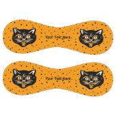 クラシック顔ハロウィーンキャットオンオレンジブラックスターズ ソフトボール (パネル)