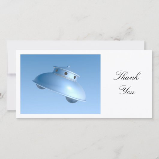 クラシック飛んでいるソーサー サンキューカード (正面)