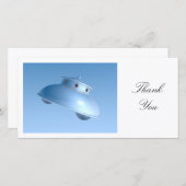 クラシック飛んでいるソーサー サンキューカード (正面/裏面)