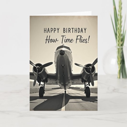 クラシック飛行機の誕生日カード カード (正面)