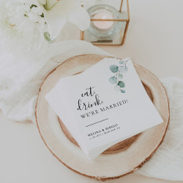 クラシック食べドリンク我々は結婚した結婚の スタンダードカクテルナプキン