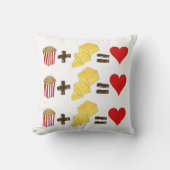 クラシック食べ物ペアリングポップコーン+バター=愛ハート クッション (正面)