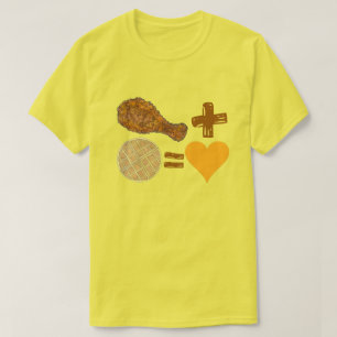クラシック食べ物ペア鶏+ワッフル=ラブハート Tシャツ