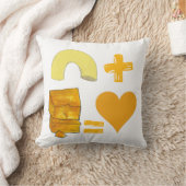 クラシック食べ物ペアMacaroni +チーズ=愛ハート クッション (ブランケット)