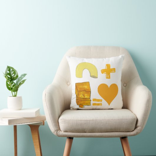 クラシック食べ物ペアMacaroni +チーズ=愛ハート クッション (椅子)