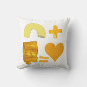 クラシック食べ物ペアMacaroni +チーズ=愛ハート クッション (正面)