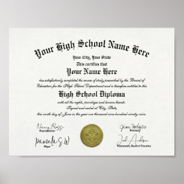 クラシック高校卒業証書 ポスター