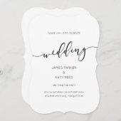 クラシック高級エレガントスクリプトブラケットシェイプ招待状 (正面/裏面)