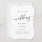 クラシック高級エレガントスクリプトブラケットシェイプ招待状 (正面)