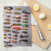 クラシック魚釣りルスサンダー_コーブ キッチンタオル (四つ折り)