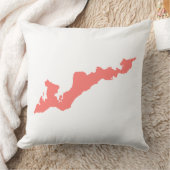 クラシック魚釣り島ロゴ枕 – ピンク クッション (ブランケット)