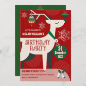 クラシック鹿のクリスマス 招待状 (正面/裏面)