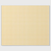 クラシック黄エレガントギンガムパターン ラッピングペーパー (フラット)