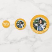 クラシック黄パーソナライズされた卒業写真卒業 コンフェッティ (裏面)