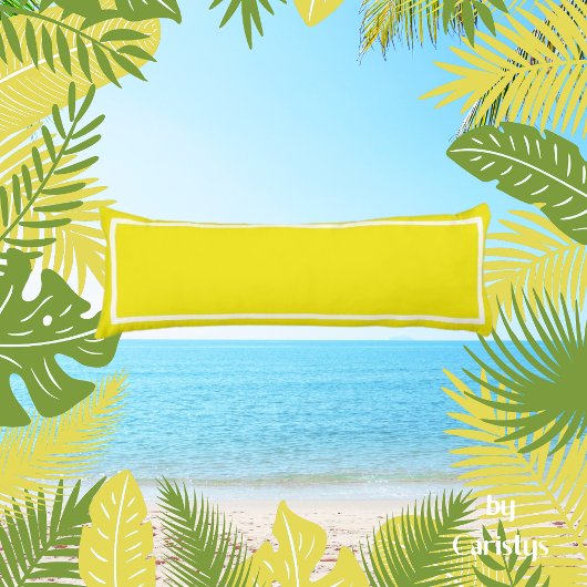 クラシック黄色と白トリム抱き枕 ボディピロー