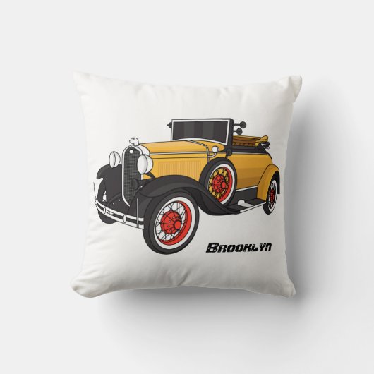 クラシック黄色の車1931 クッション (正面)